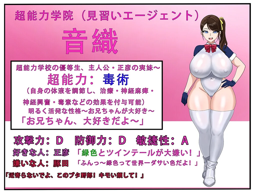 音织身穿学院特工制服的毒系能力档案