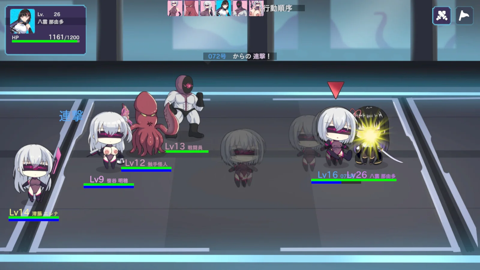 作战编队在蓝色战场中发动回合攻击